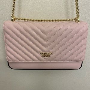 Pink Quilted Crossbody Purse